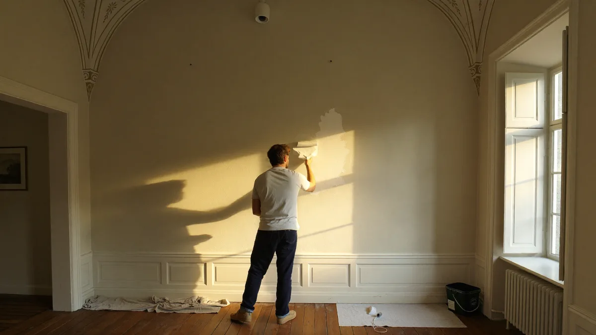 Malerarbeiten im Altbau (Symbolbild, KI-generiert)